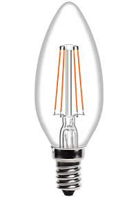 Garnet 4W LED Filament Candle Bulb (E14)